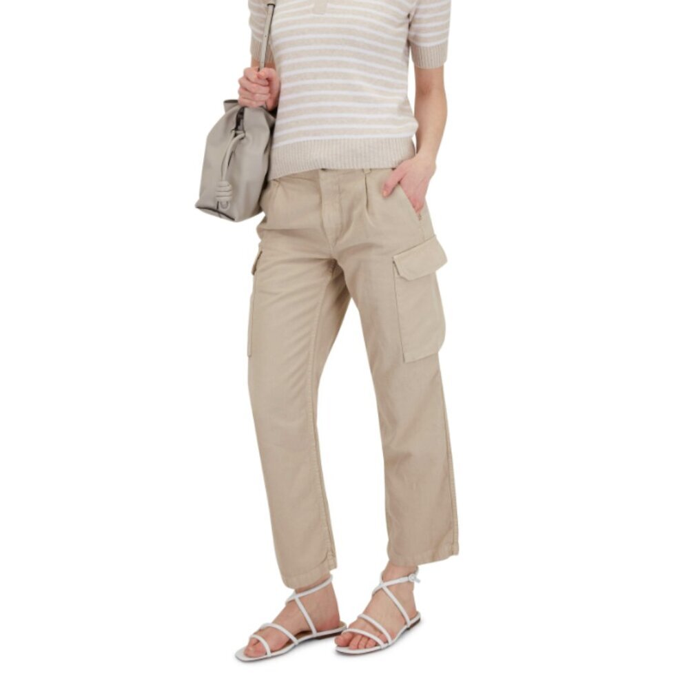 Nili Lotan Yannic Straight Leg Linen Cargo Pants Size 2